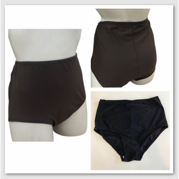 Ceeb Women’s swimsuit bathing bottoms bikini black High Waist Modest Size 12 L - Picture 1 of 16